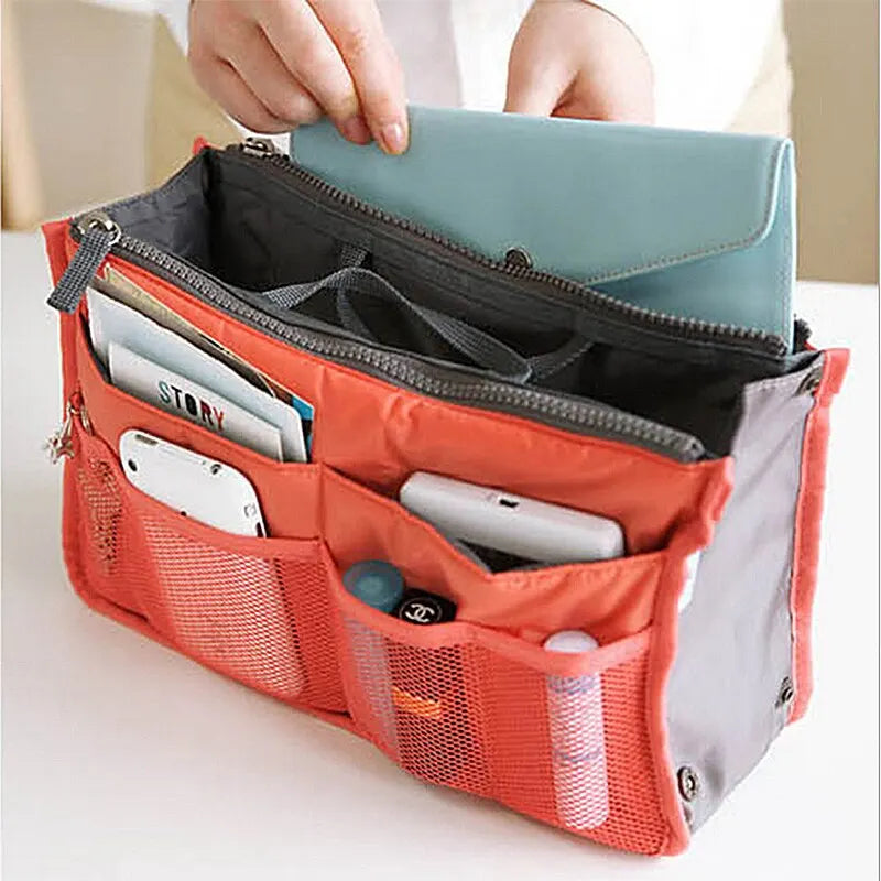 Handheld Double Zipper Multifunctional Cosmetic Bag Large Capacity