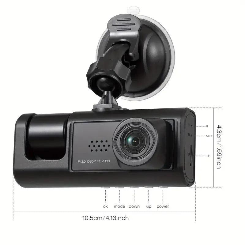 DVR HD 1080P 3-Lens Inside Vehicle Dashcam - On Sale On