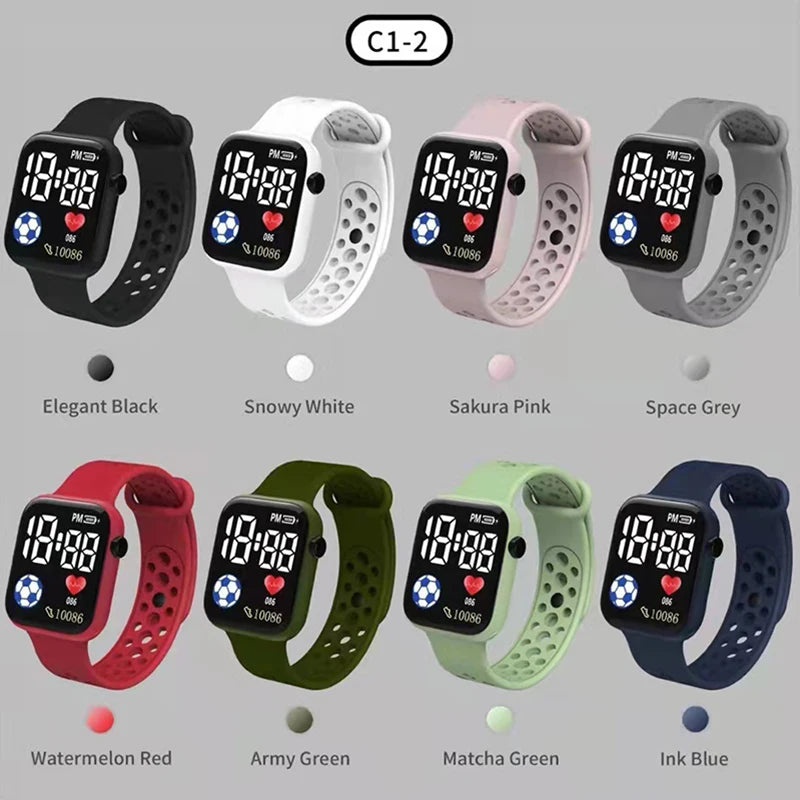 Kids Boys Girls Sports Waterproof Silicone LED Digital Watch