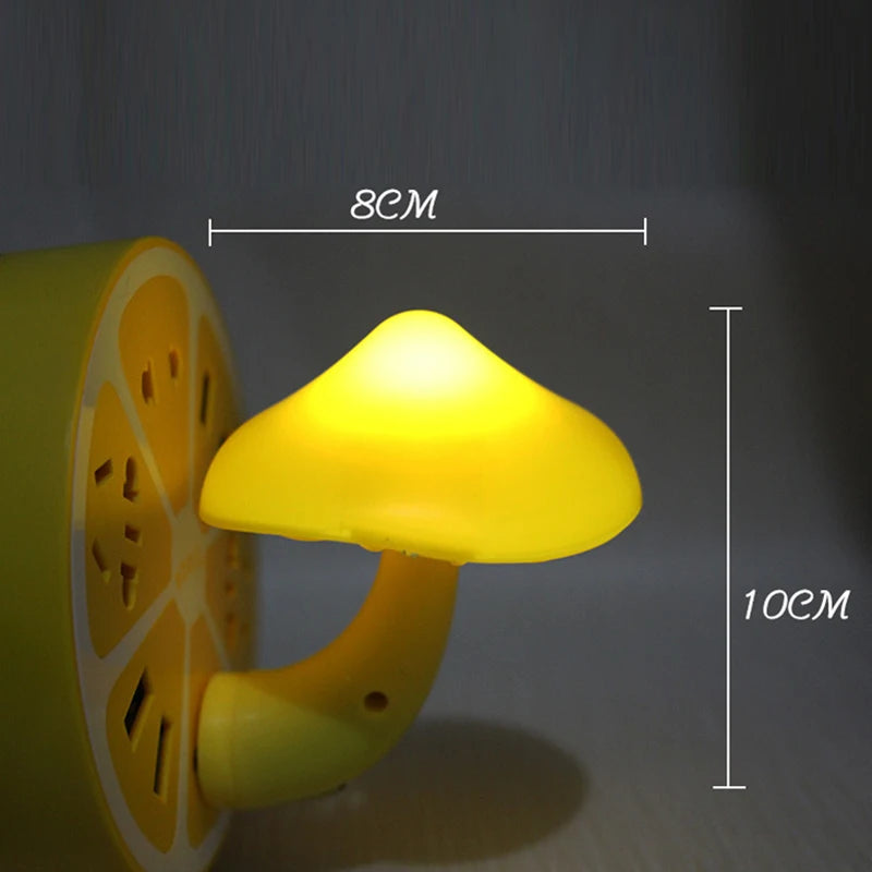 LED Night Light Mushroom Wall Lamp EU Plug