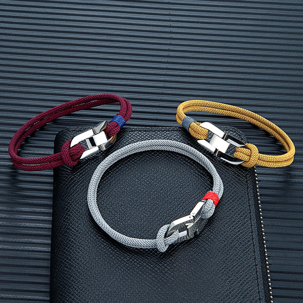 Double Strand Braided Rope Bracelet for Men Women Couple