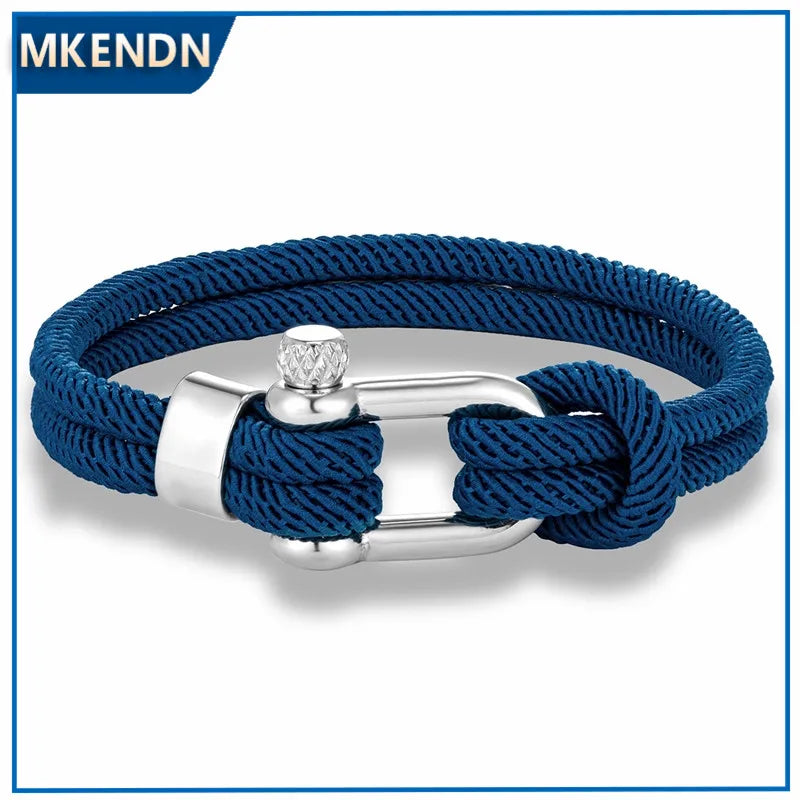 Nautical Rope Bracelet U Shape Shackle Buckle Survival Bracelets