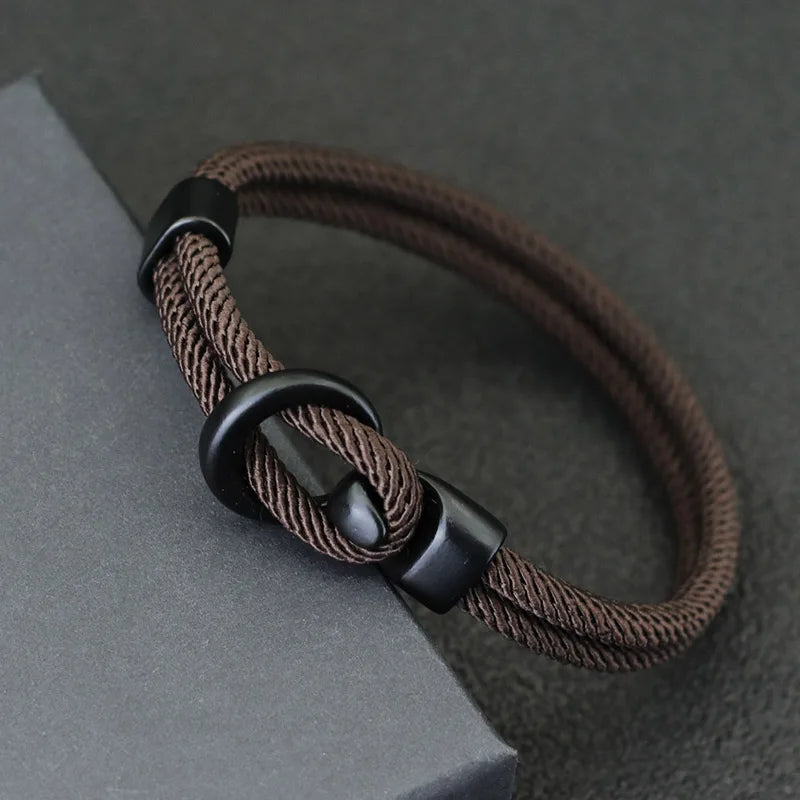 Fashion Rope Bracelet Mens Double Layer Outdoor Camping Bracelets