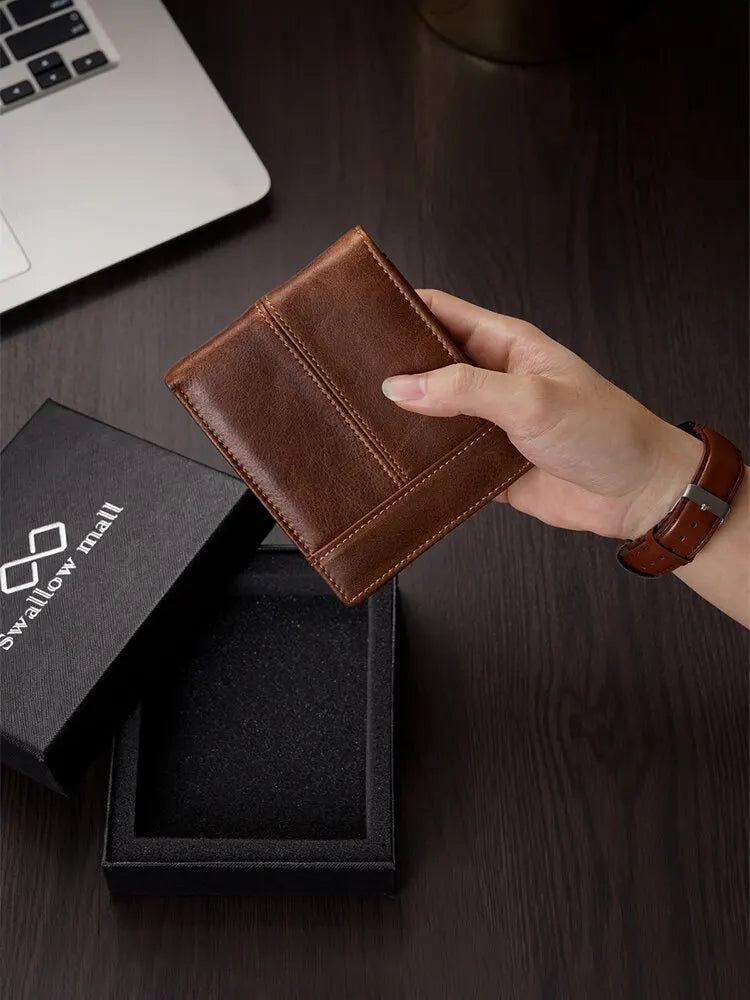 RFID Leather Mens Wallet Card Holder