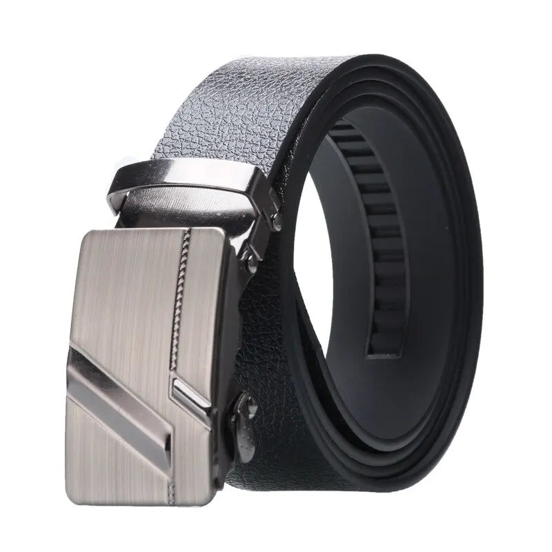 Mens Belt Automatic Click Buckle Split Leather