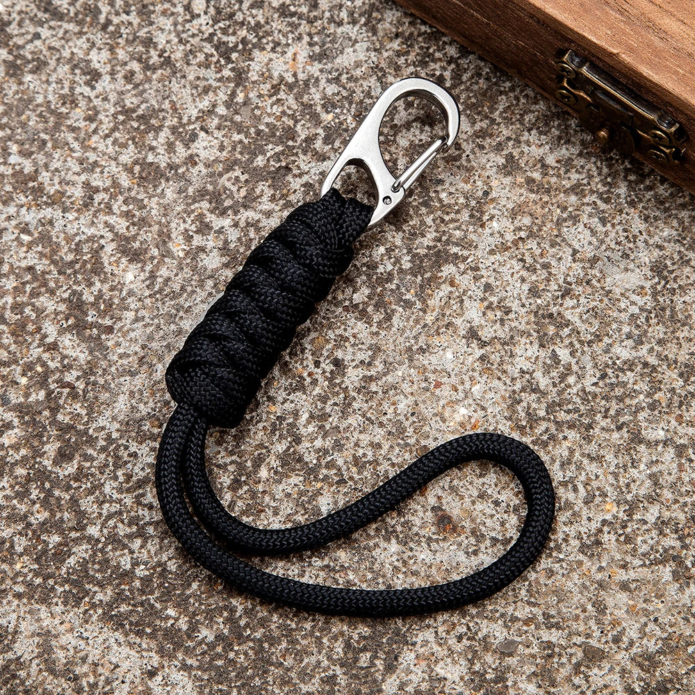 Handmade Snake Knot Paracord Keychain Survival Rope Metal Key Chains