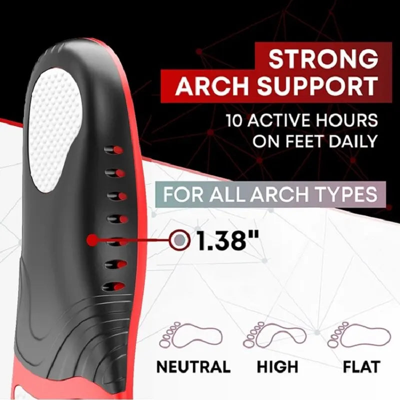 Premium Orthopedic Sport Insoles Shock Absorption Breathable