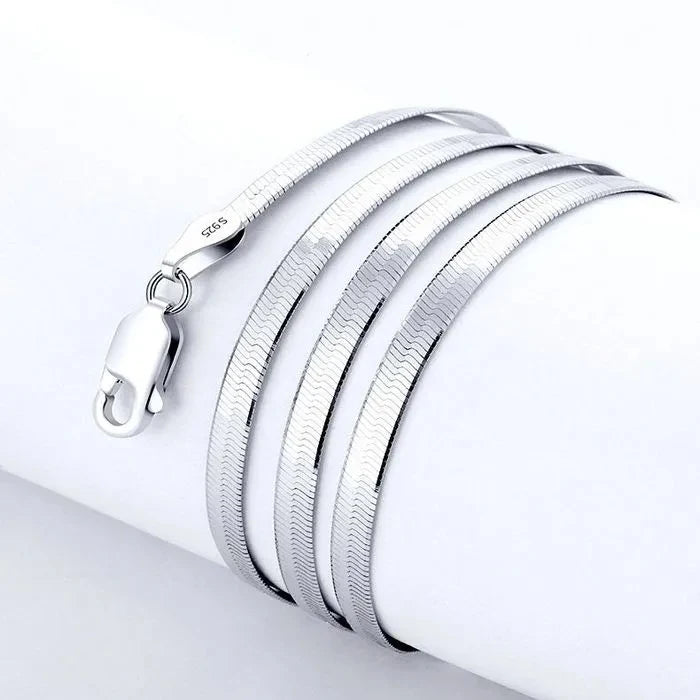 925 Sterling Silver 4MM Blade Chain Necklace for Women Men