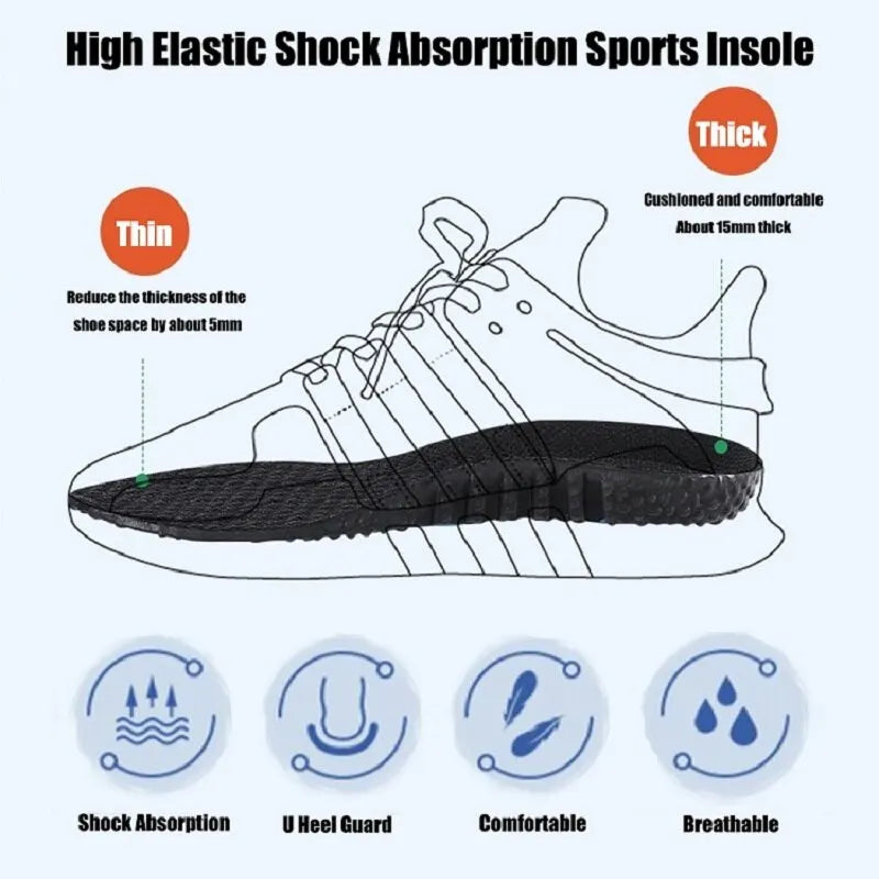 Sport Insoles for Shoes Sole Shock Absorption Breathable Cushion