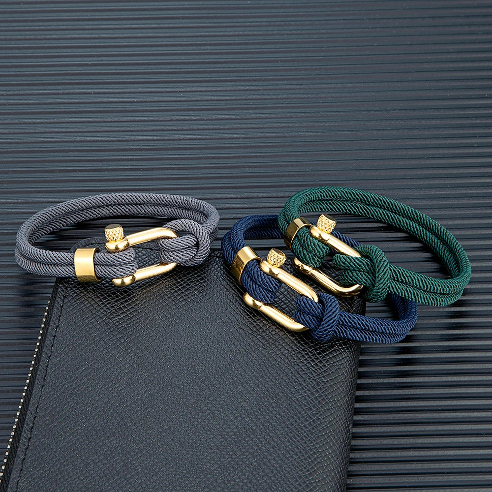 Double Strand Nautical Rope Bracelets for Men Women Handmade