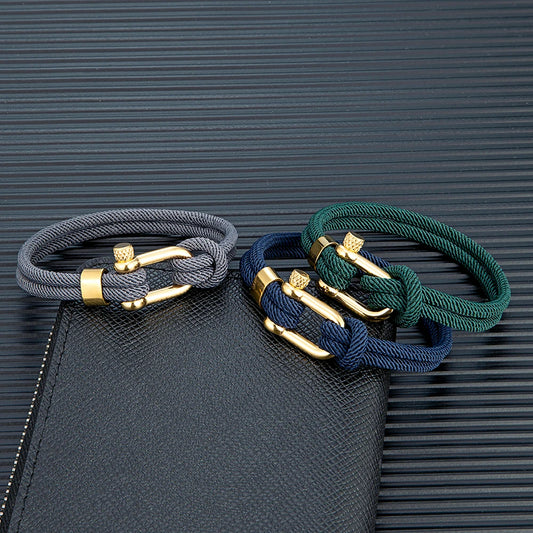 Double Strand Nautical Rope Bracelets for Men Women Handmade