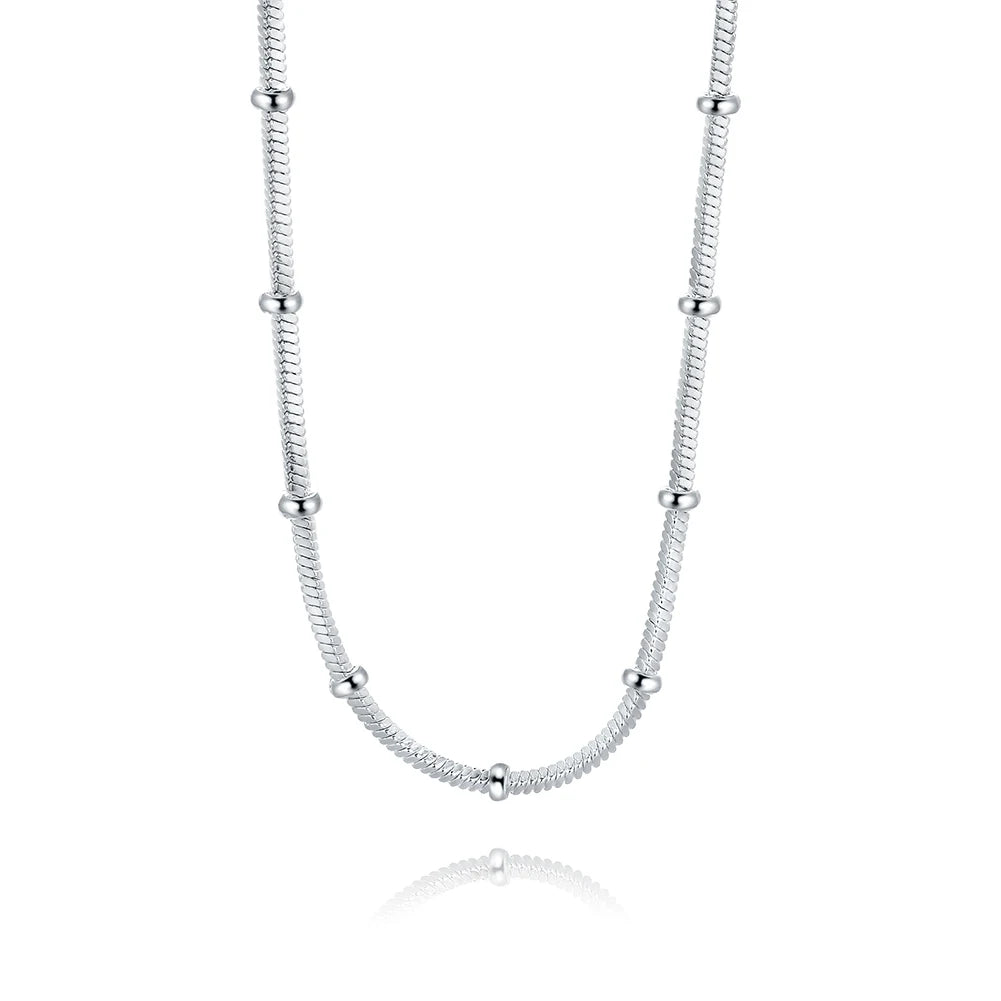 925 Sterling Silver Snake Chain Womens Necklace Jewelry European Style