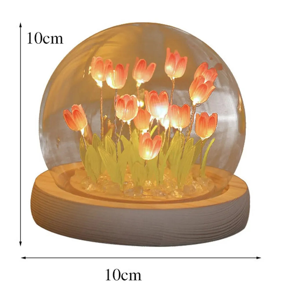 Artificial Tulip Flower Handmade LED Night Light