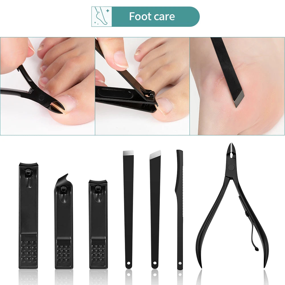 Complete Manicure and Pedicure Set Stainless Steel Nail Clipper Tools