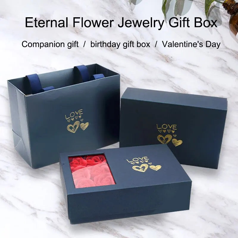 Rose Gift Box Eternal Life Flower Jewelry Box