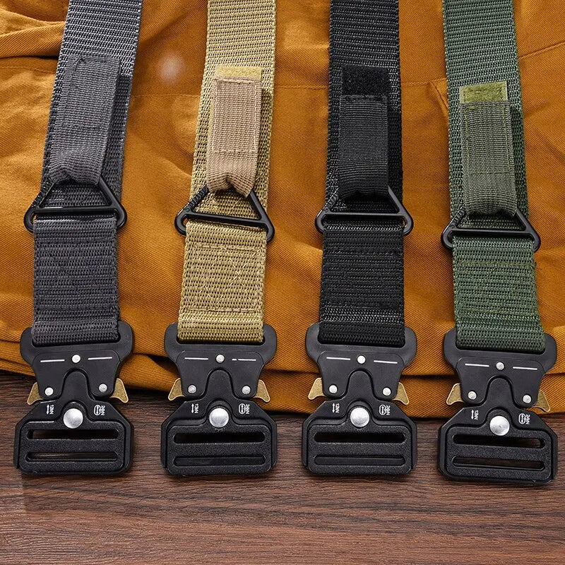 Mens Belt Outdoor Hunting Tactical Multifunction Buckle Nylon