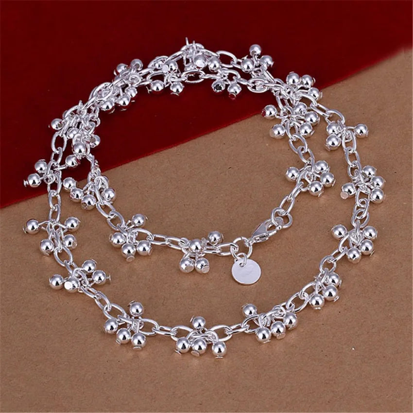 925 Sterling Silver Beads Chains Necklaces for Women