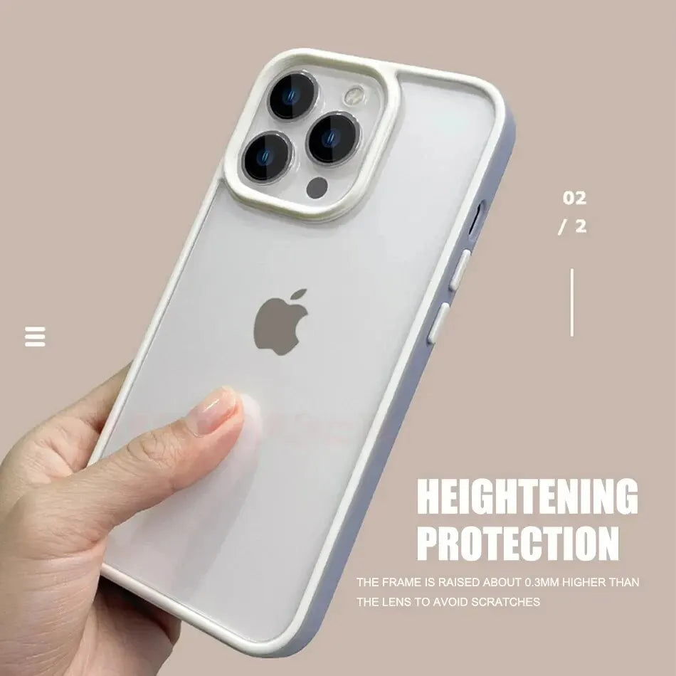 Transparent Candy Square Frame Case For iPhone 15 14 13 12