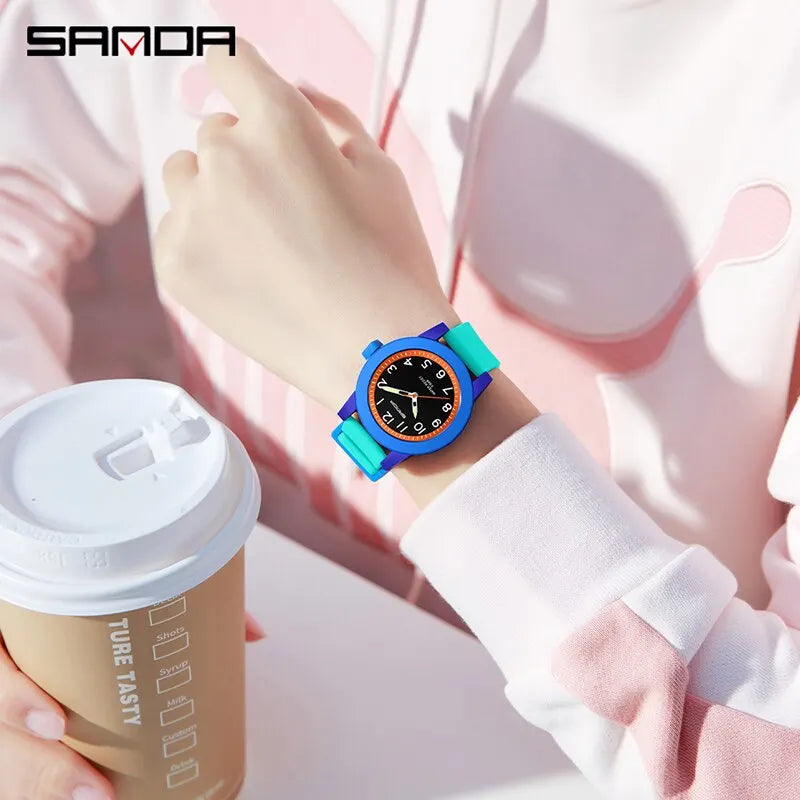 Fashion Silicone Quartz Watch Sports Waterproof Boy Girl Casual Watch