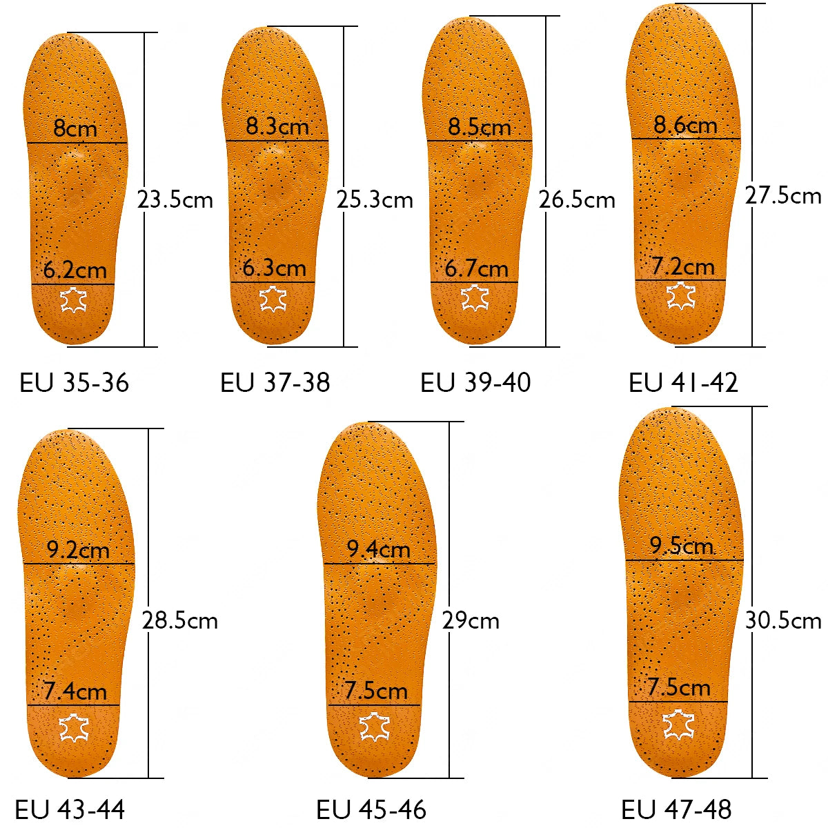 Leather Orthopedic Insole Orthotic Arch Support Antibacterial