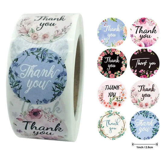 500pcs Roll Thank You Stickers Labels Stamps Wedding Decoration