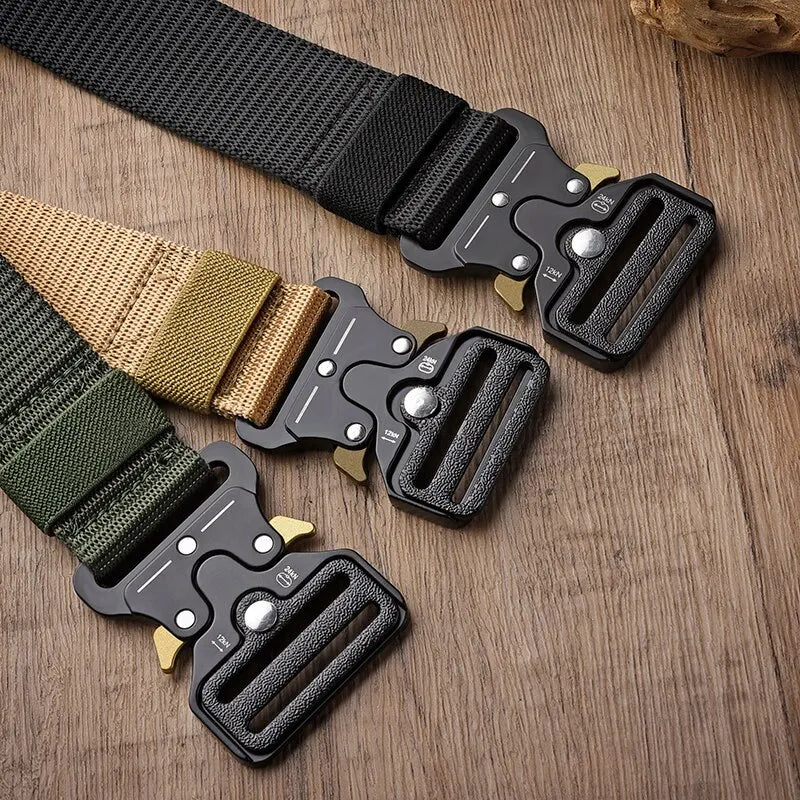 Canvas Mens Belt Outdoor Tactical Multifunction