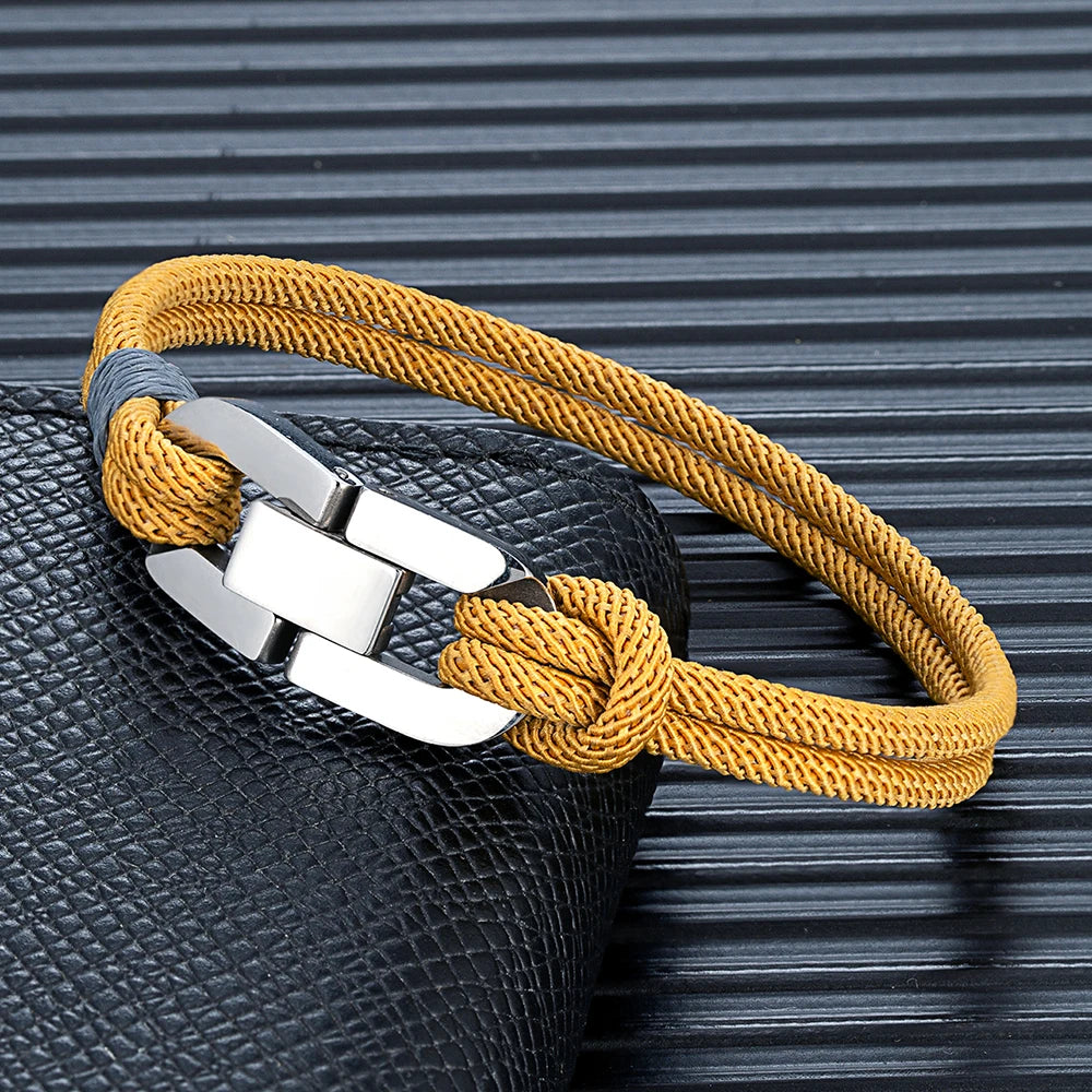 Double Strand Braided Rope Bracelet for Men Women Couple