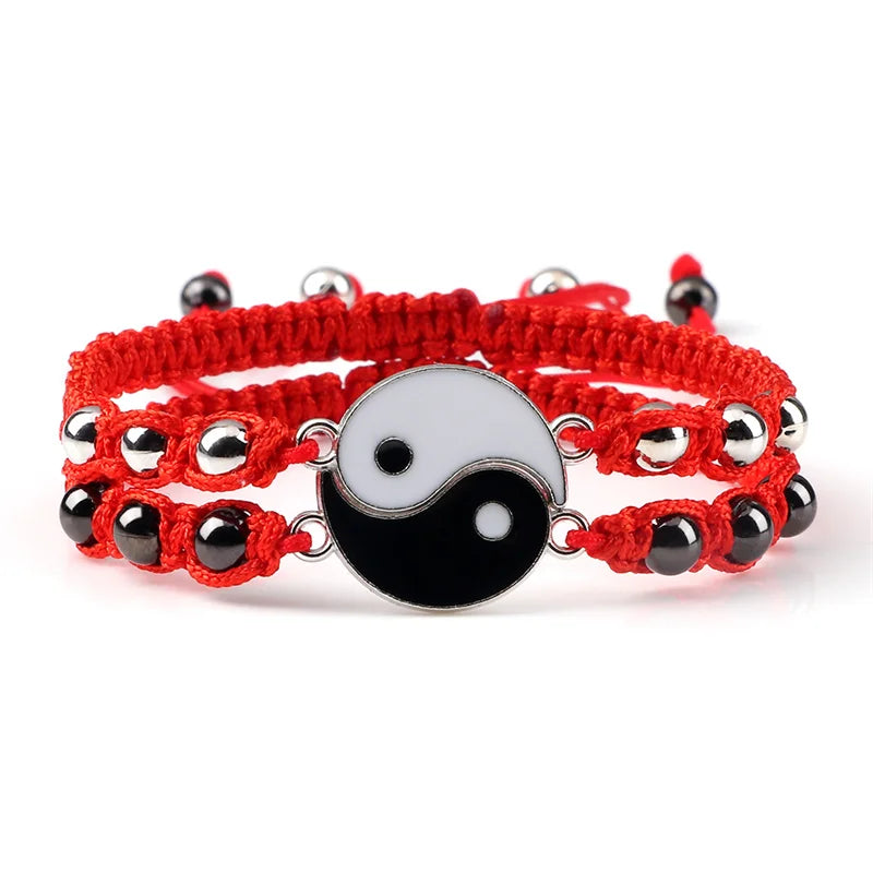 Dragon Tai Chi Gossip Braided Bracelet for Womens Mens