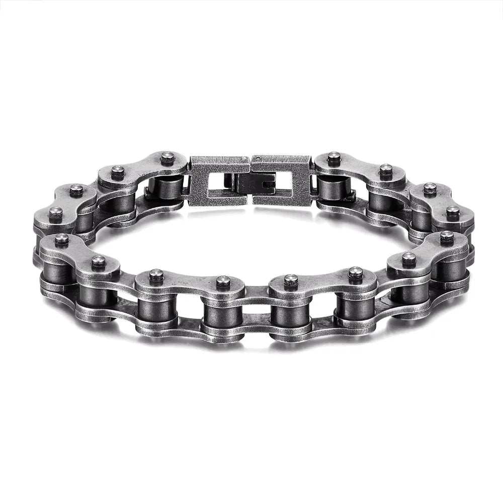 Locomotive Men Punk Rock Bicycle Chain Bracelet Stainless Steel Chain