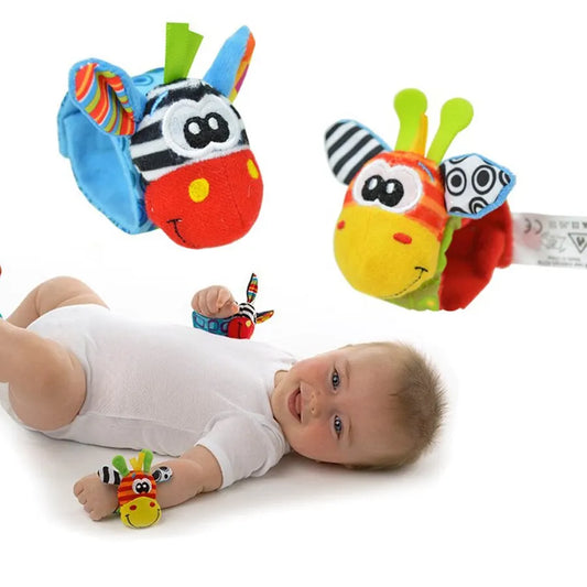 2pcs Puzzle Wrist Strap Rattle Baby Decorative Wristband