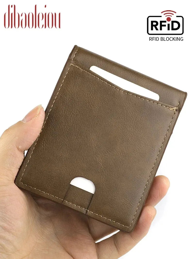 Rfid Mens Card Holder Slim Wallet PU Leather