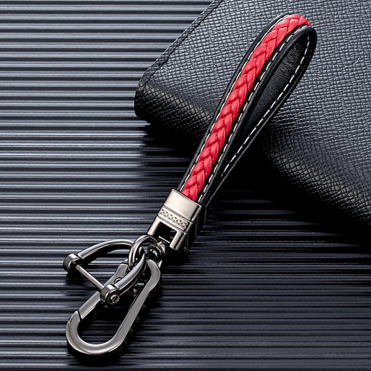 Mens Leather Keychain Black Clasp Keyring Holder Car Key Chain