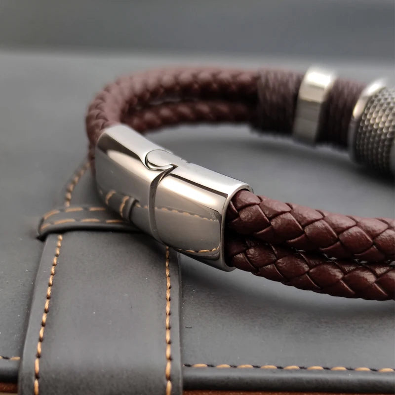 Luxury Vintage Multilayer Leather Mens Bracelet