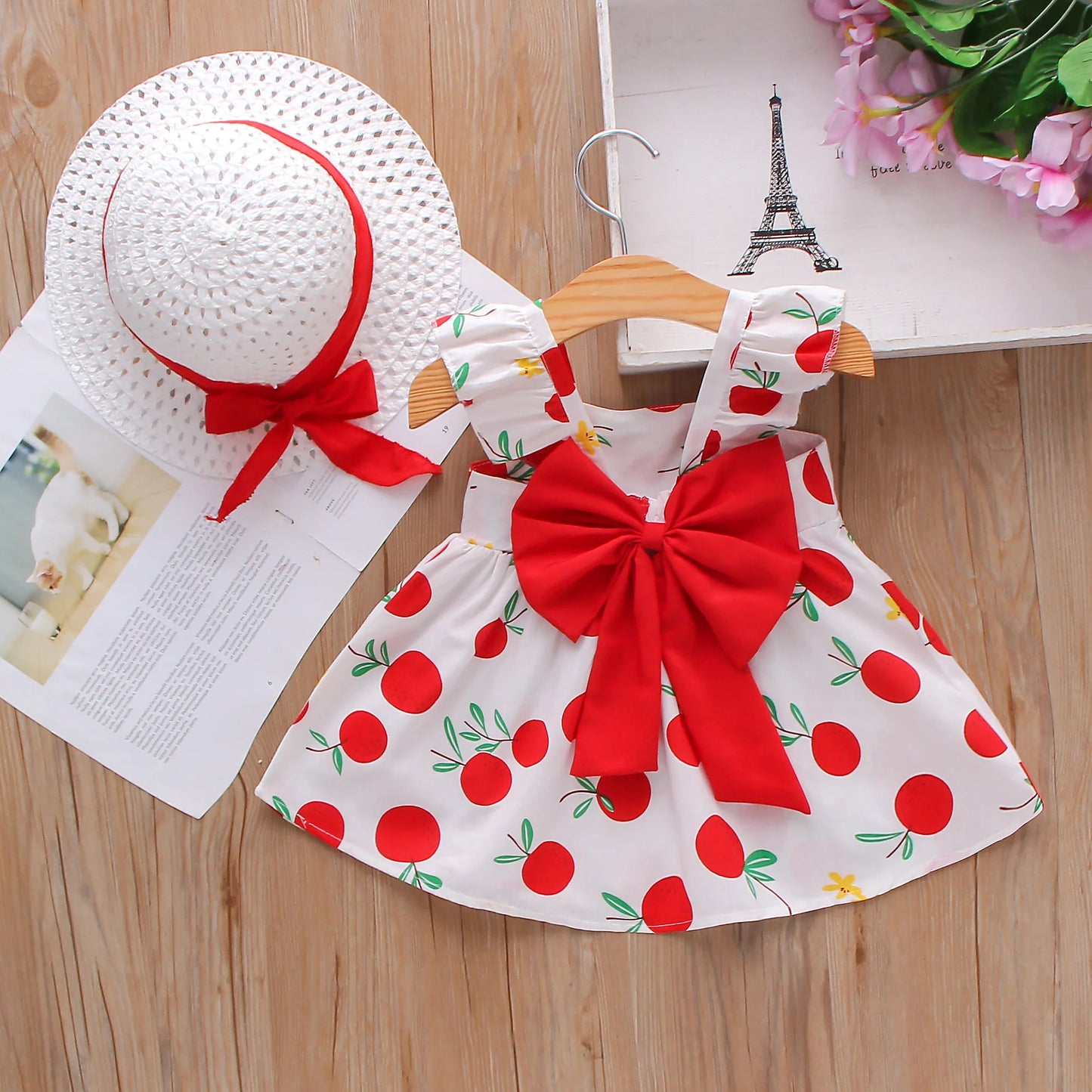 Baby Girl Dress Fruit Print Cotton Summer Comfortable Breathable