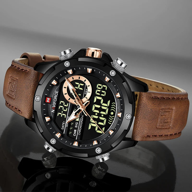 Digital Mens Military Watch Waterproof LED Quartz Sport Wristwatch