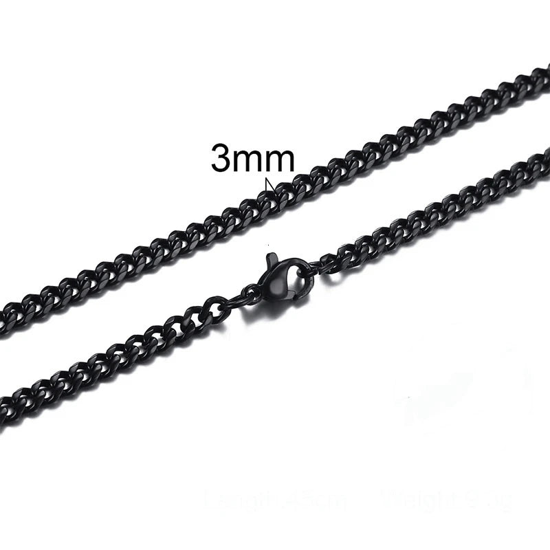 Cuban Link 3 to 7 mm Stainless Steel Necklace for Men Choker Jewelry