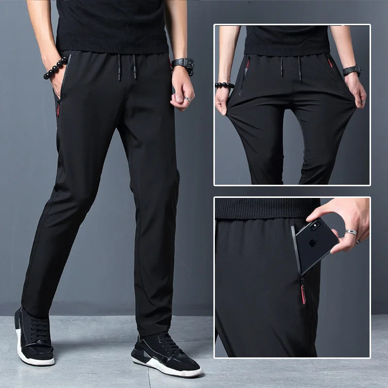 Mens Running Pants Quick Dry Thin Casual Trousers Sportswear