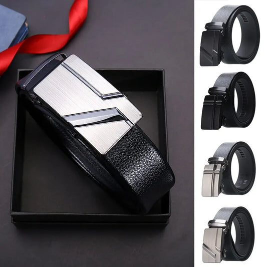 Mens Belt Automatic Click Buckle Split Leather