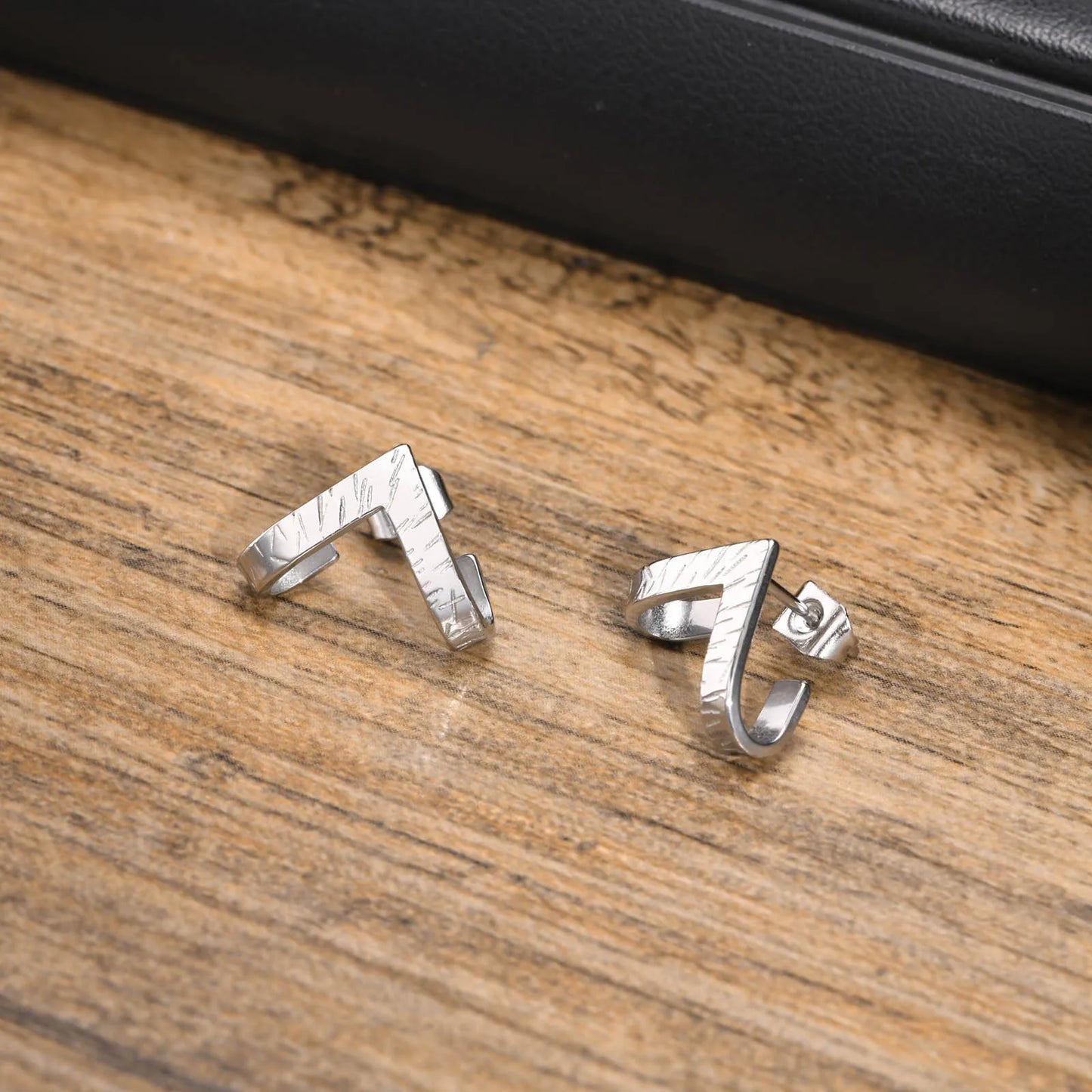 Geometric Stud Earring for Men Stainless Steel Triangle Wrap Earrings