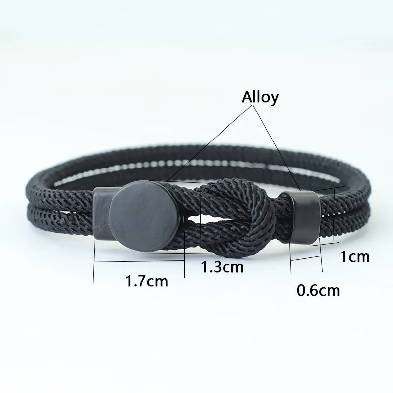 Novel Mens Rope Bracelet Double Layer Nylon Cord Chain Bracelets