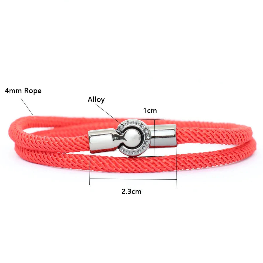 Mens Rope Bracelet Magnet Buckle Double Layer Cord Nautical Bracelets