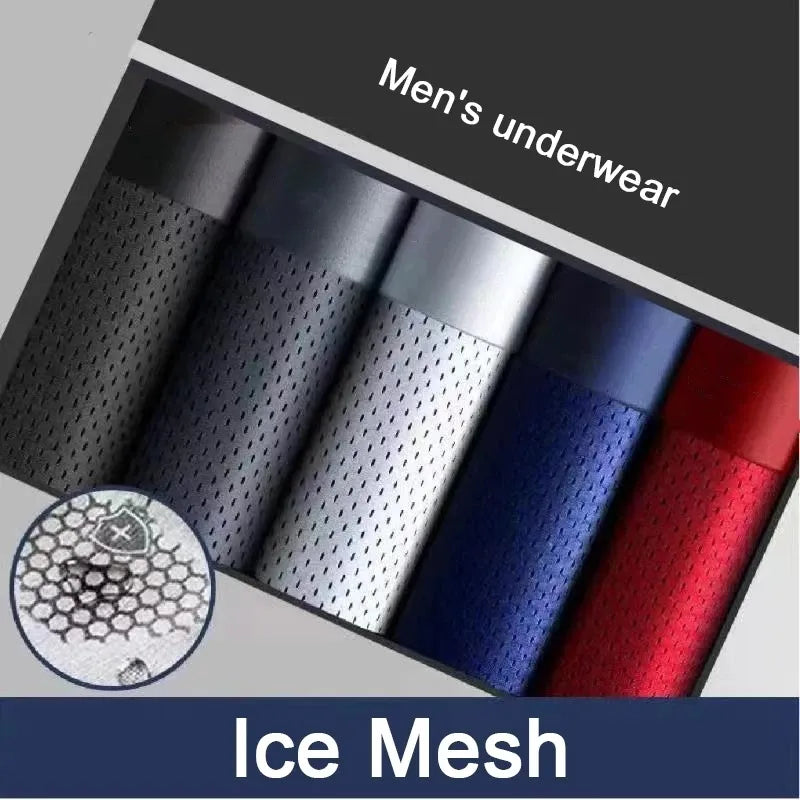 Boxers Men Boxer Shorts Mens Ice Silk Mesh Underwear