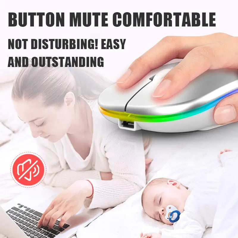 Bluetooth Wireless Mouse Charging Luminous Portable