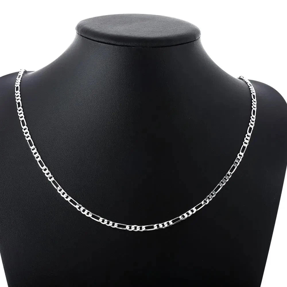 925 Sterling Silver 4MM Chain Necklaces for Womens