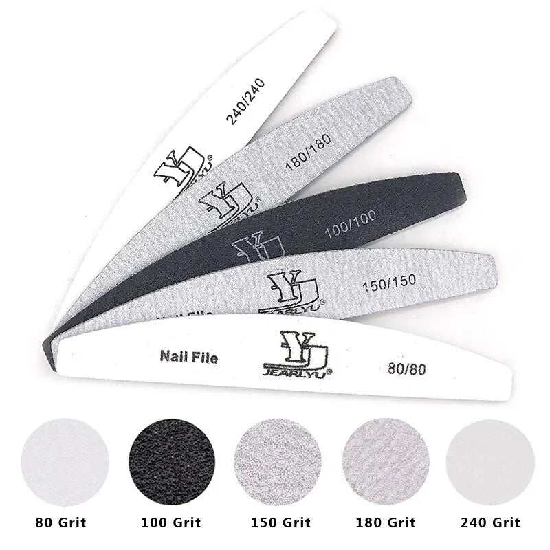 5pcs Nail File Mix Color Limas Grit Professional Sandpaper