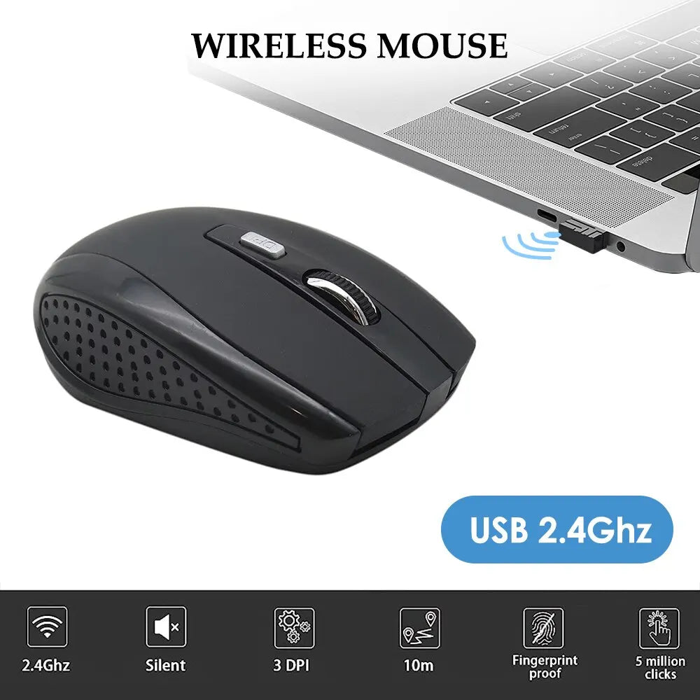 Wireless Mouse Silent 2.4G Portable Adjustable DPI Levels