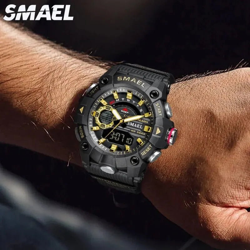 SMAEL Sport Watch Mens Shock Resistant 50M Waterproof