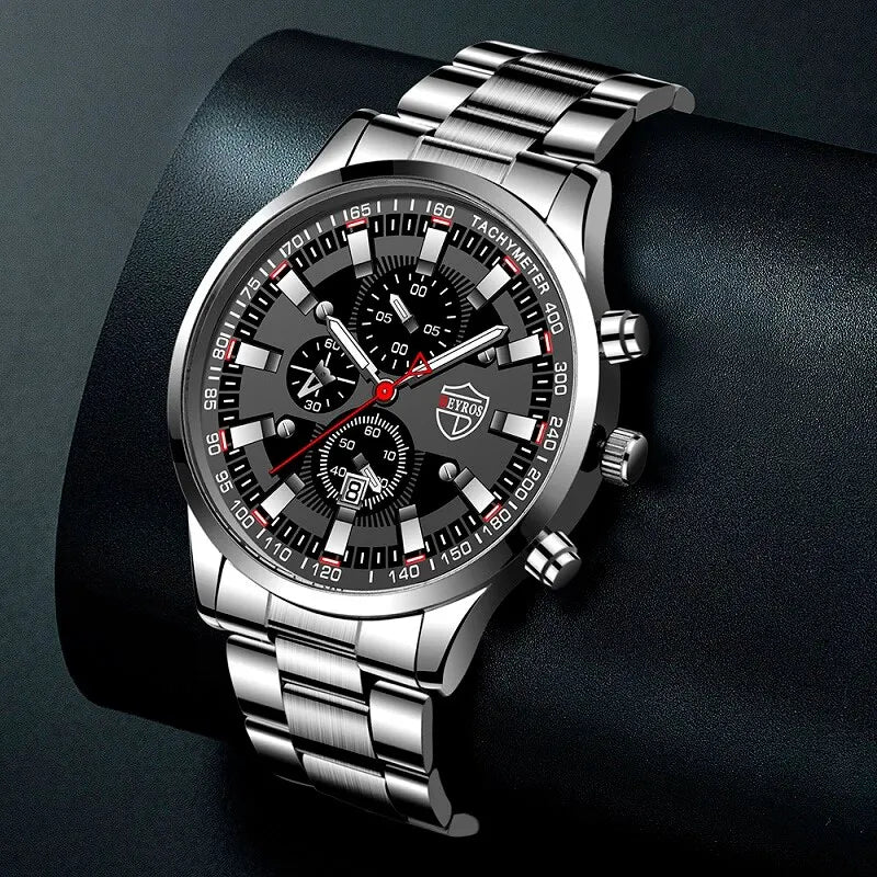 Fashion Mens Sports Stainless Steel Quartz Watch