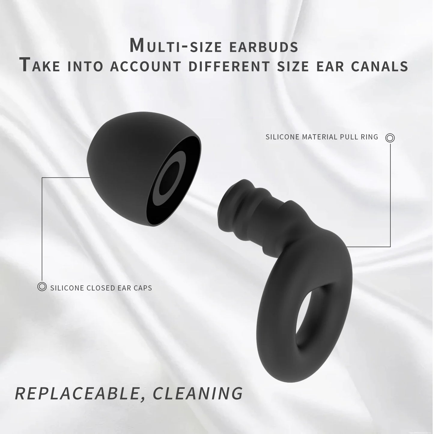 Soft Silicone Ear Plugs for Noise Reduction Reusable Earplugs