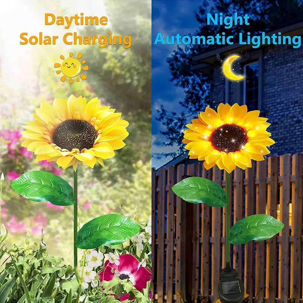 LED Solar Sunflower Outdoor Lawn Light IP65 Waterproof